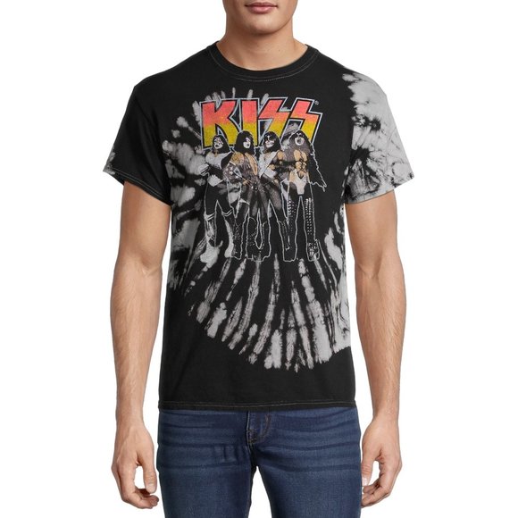 KISS Band T-Shirt Destroyer Tour 1976 Tie Dye rock Official T-Shirt L NWT - Picture 1 of 5